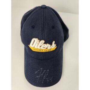 Edmonton‎ Oilers Hockey Club Hat Old Time Hockey Blue Signed #34 Fernando Pisani